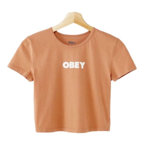 NEW OBEY UO Urban Outfitters Bold 5 Brown Tee S M L - Picture 5 of 5